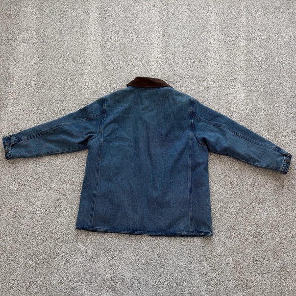 EUC Woolrich Women’s Denim Wool Blanket Lined Chore Barn Coat Jacket Sz XL - Picture 3 of 10